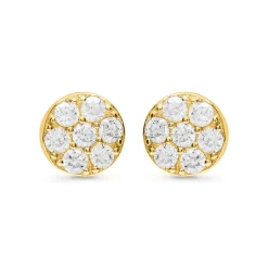 Pendientes de plata de ley 925 con Circonita Brillante acabados en rodio - Circle
