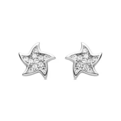 Pendientes de Plata de Ley 925 con Circonita Brillante acabados en rodio - Tsya