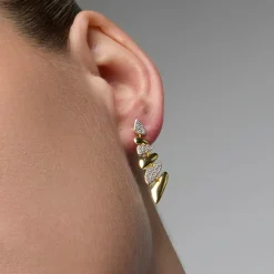 Pendientes de Plata de Ley 925 y Circonita Brillante acabado oro amarillo de 18k - Zolbak