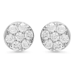 Pendientes de Plata de Ley 925 con Circonita Brillante acabados en rodio - Circle