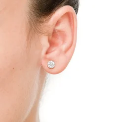 Pendientes de Plata de Ley 925 con Circonita Brillante acabados en rodio - Circle