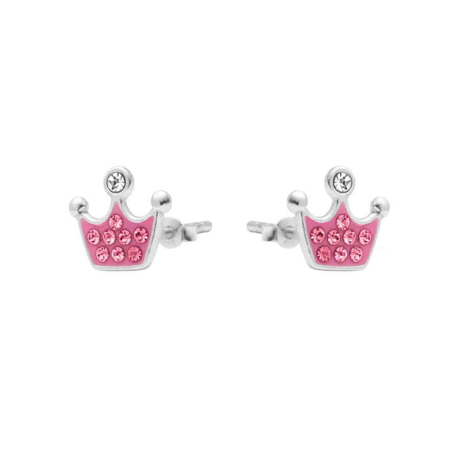 Pendientes de Plata de Ley 925 y Circonita Rosa acabado en rodio - Thilko