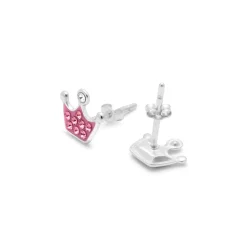 Pendientes de Plata de Ley 925 y Circonita Rosa acabado en rodio - Thilko