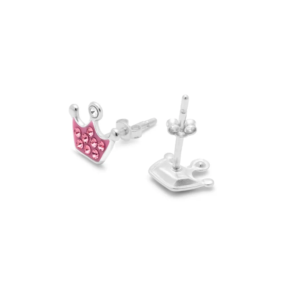 Pendientes de Plata de Ley 925 y Circonita Rosa acabado en rodio - Thilko