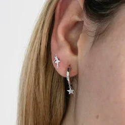 Pendientes de Plata de Ley 925 acabados en rodio - Estrella