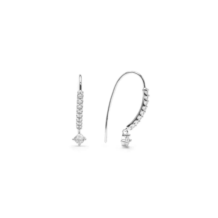 Pendientes de Plata de Ley 925 y Circonita Brillante acabado en rodio - Yabra