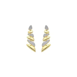 Pendientes de Plata de Ley 925 y Circonita Brillante acabado oro amarillo de 18k - Zolbak