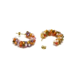 Pendientes de Plata de Ley 925 con Cristal Multicolor acabados en oro amarillo 18K - Salblai