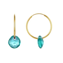 Pendientes de Plata de Ley 925 con Cuarzo Hidrotermal Verde acabados en oro amarillo 18K - Vanshy