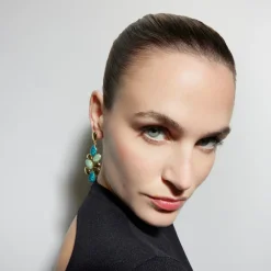 Pendientes de Resina Verde acabados en oro amarillo 18K - Nortul