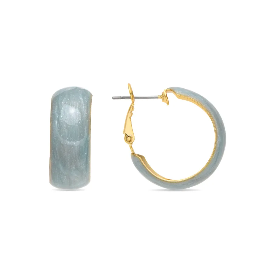 Pendientes Haiss de Lacado Azul acabado oro amarillo de 18k