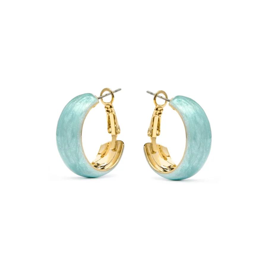 Pendientes Haiss de Lacado Azul acabado oro amarillo de 18k