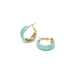 Pendientes Haiss de Lacado Azul acabado oro amarillo de 18k