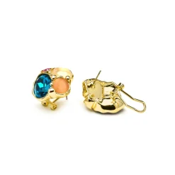 Pendientes Nedla de Cristal Verde acabado oro amarillo de 18k