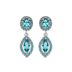 Pendientes Ontary de Plata de Ley 925 y Cuarzo hidrotermal verde - Ontary