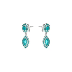 Pendientes Ontary de Plata de Ley 925 y Cuarzo hidrotermal verde - Ontary
