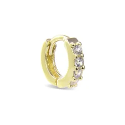 Piercing de Plata de Ley 925 con Circonita Brillante acabado en oro amarillo 18K - Rahlau