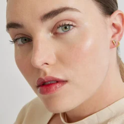 Piercing de Plata de Ley 925 con Circonita Brillante acabado en oro amarillo 18K - Rahlau