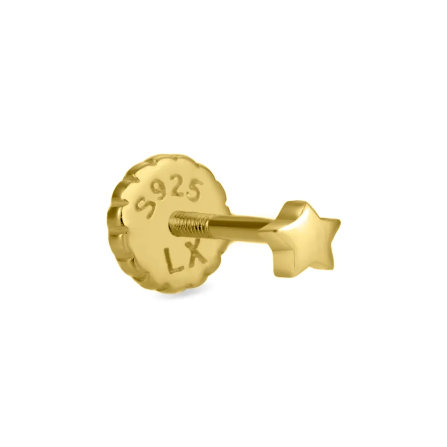 Piercing de Plata de Ley 925 acabado en oro amarillo 18K - Mapu