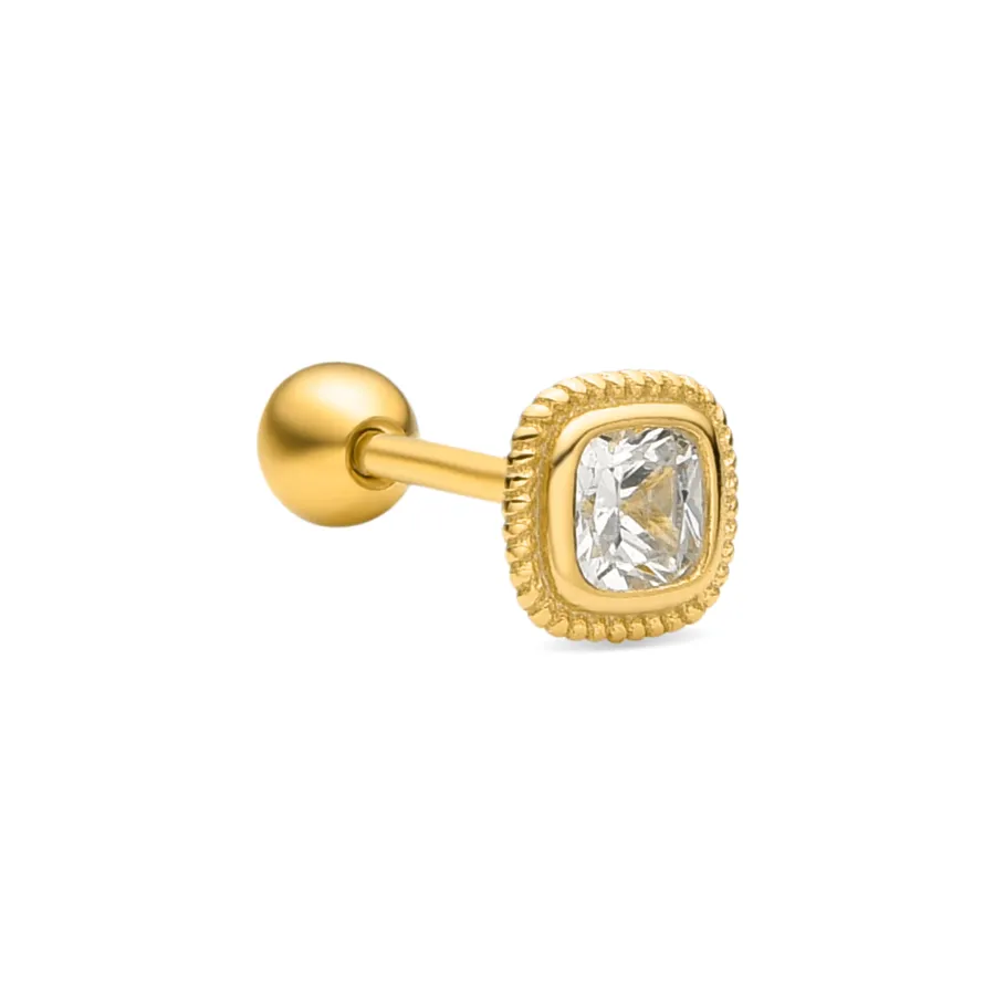 Piercing de Plata de Ley 925 y Circonita Brillante acabado oro 18k - Keya