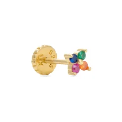 Piercing de Plata de Ley 925 con Circonita Multicolor acabado en oro amarillo 18K - Phanvi