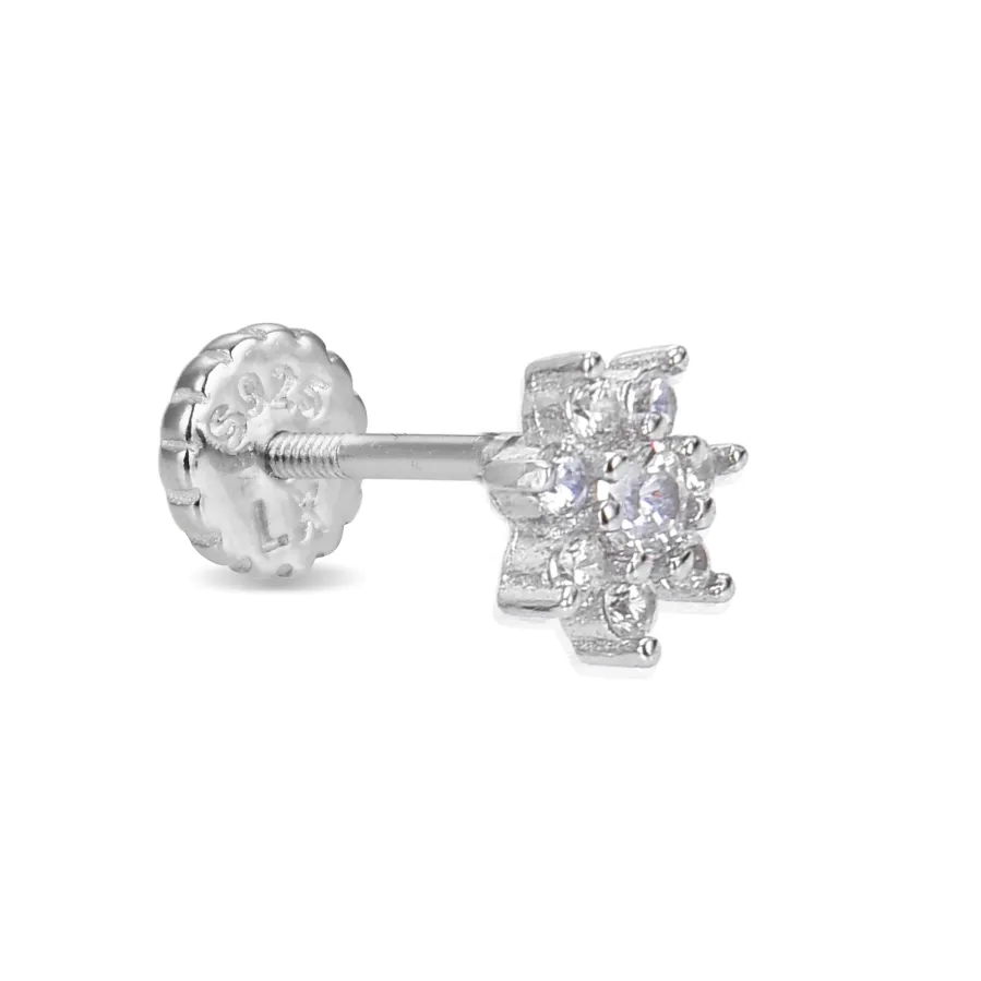 Piercing de Plata de Ley 925 con Circonita Brillante acabado en rodio - Fanti