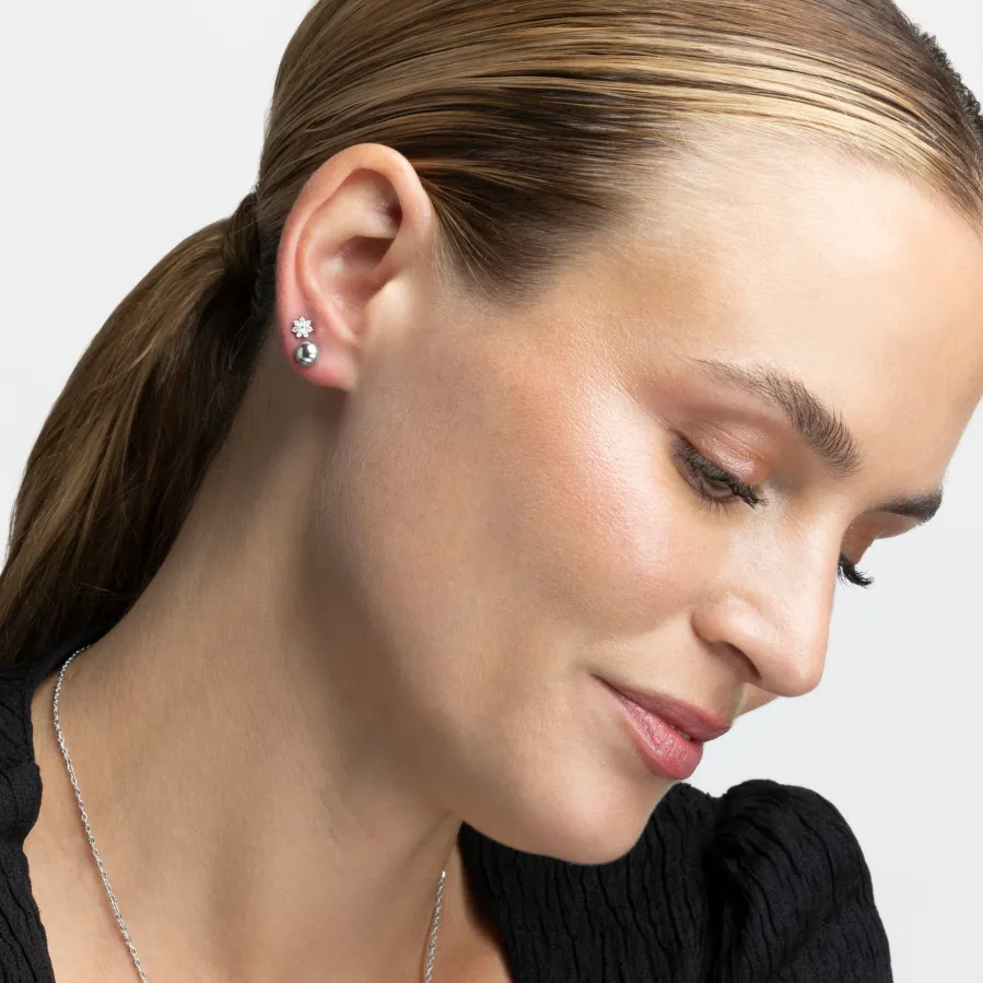 Piercing de Plata de Ley 925 con Circonita Brillante acabado en rodio - Fanti