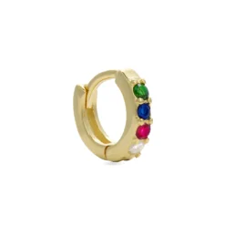 Piercing de Plata de Ley 925 con Circonita Multicolor acabado en oro amarillo 18K - Zule