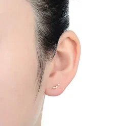Piercing de Plata de Ley 925 con Circonita Brillante acabado en oro amarillo 18K - Qant