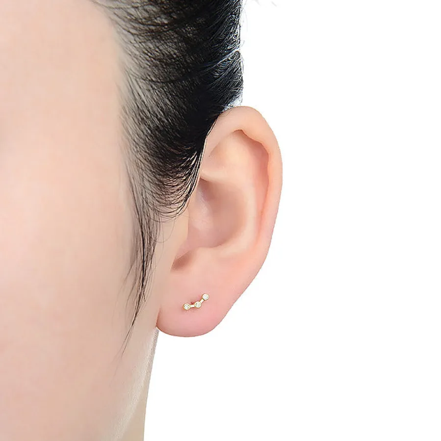 Piercing de Plata de Ley 925 con Circonita Brillante acabado en oro amarillo 18K - Qant