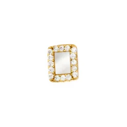 Piercing de Plata de Ley 925 y Madreperla Blanca acabado oro 18k - Xino