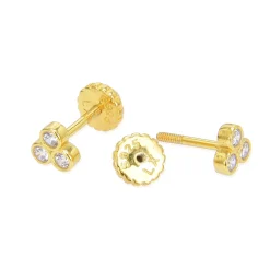 Piercing de Plata de Ley 925 con Circonita Brillante acabado en oro amarillo 18K - Abdel