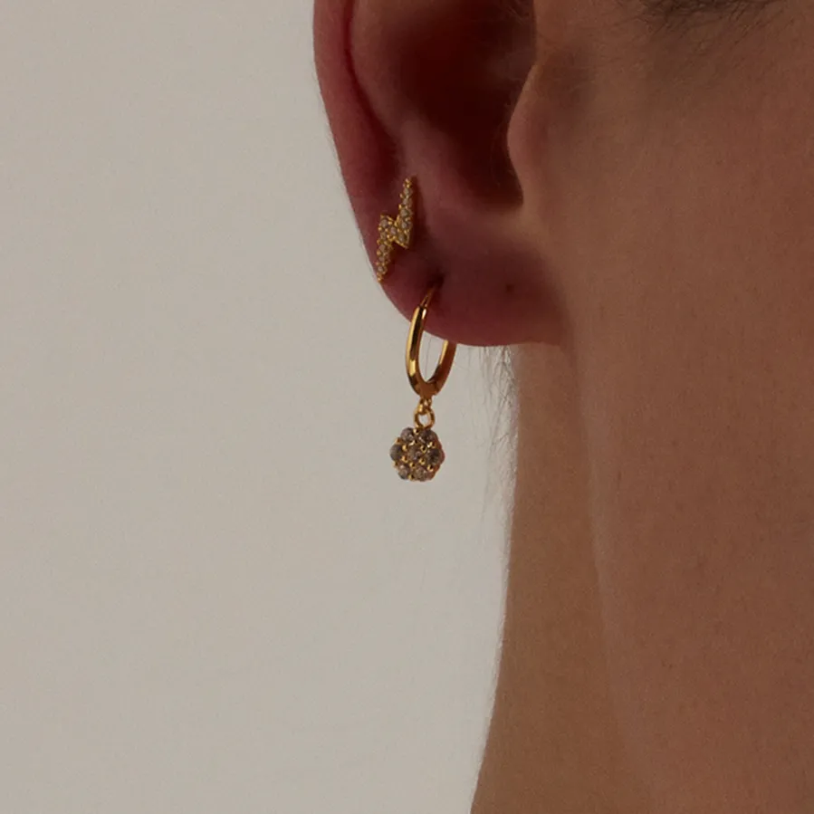 Piercing de Plata de Ley 925 con Circonita Brillante acabado en oro amarillo 18K - Linse