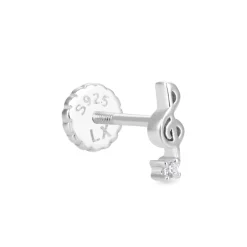 Piercing de Plata de Ley 925 con Circonita Brillante acabado en rodio - Tiha