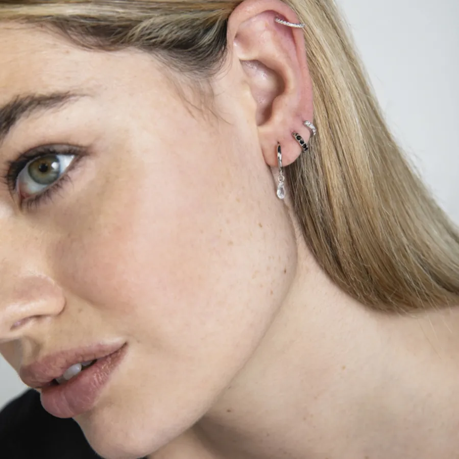 Piercing de Plata de Ley 925 con Circonita Brillante acabado en rodio - Rahlau