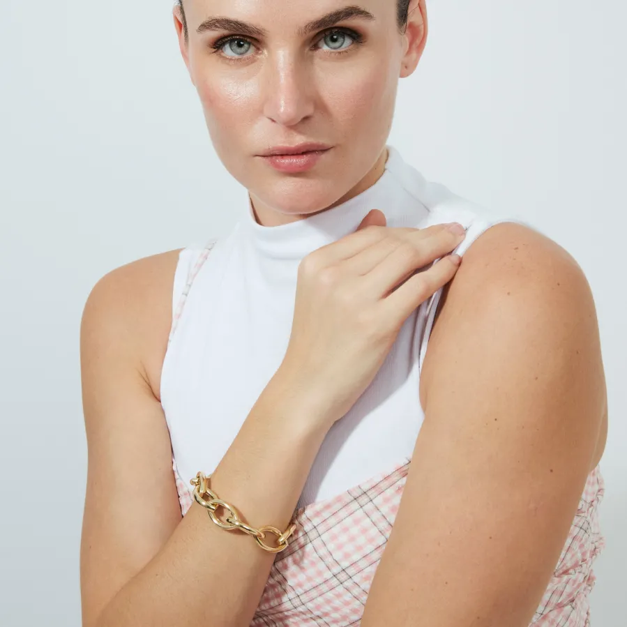 Pulsera acabado en oro amarillo de 18k - Letli