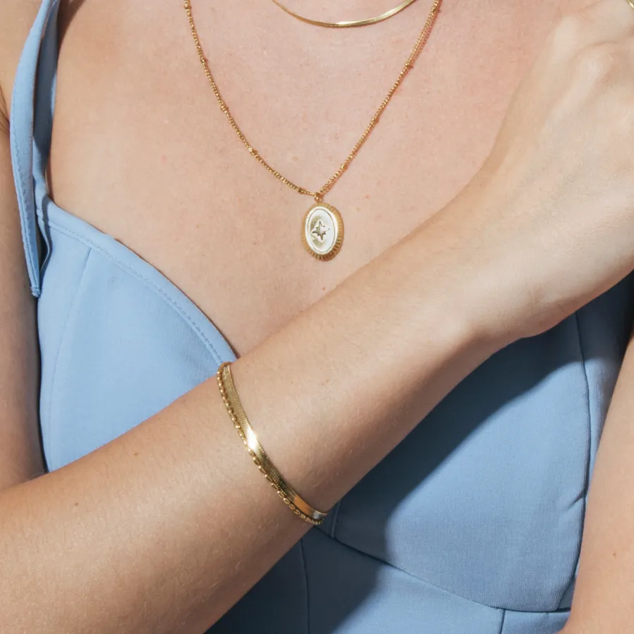 Pulsera acabado en oro amarillo 18k - Etozel