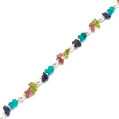 Pulsera acabado oro amarillo de 18k y Multicolor Piedra Natural - Onisu