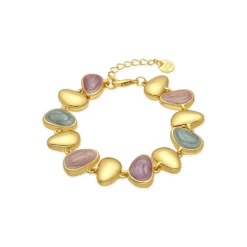 Pulsera acabado oro amarillo de 18k y Lacado Multicolor - Bolhy