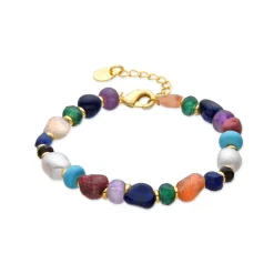 Pulsera acabado oro amarillo de 18k y Perla Blanca - Umavi