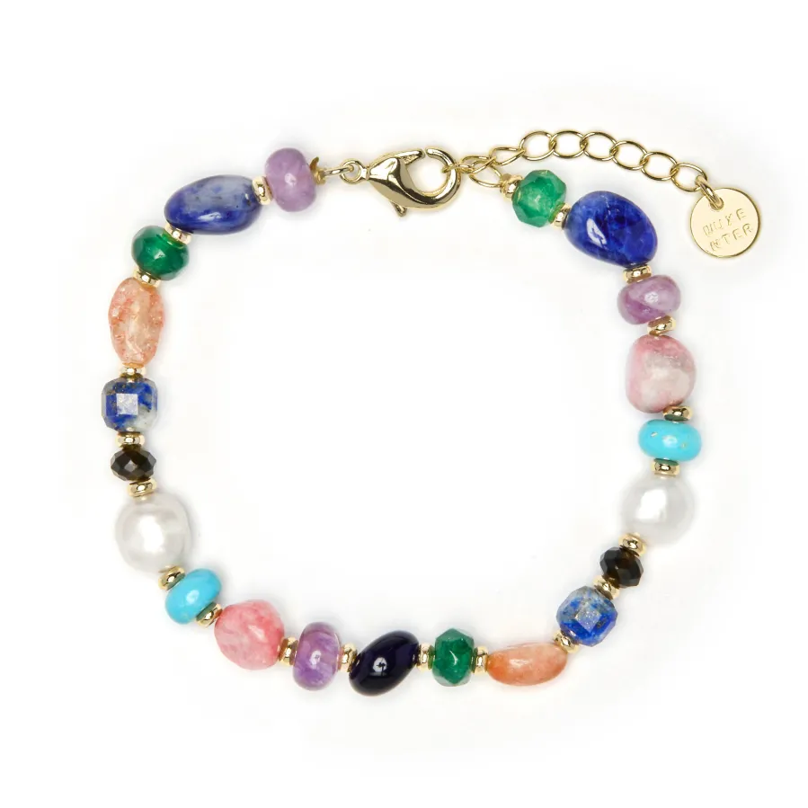 Pulsera acabado oro amarillo de 18k y Perla Blanca - Umavi