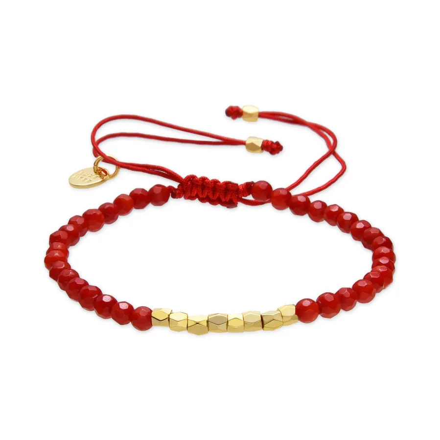 Pulsera acabado oro amarillo de 18k y Coral - Likah