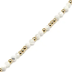 Pulsera acabado oro amarillo de 18k y Madreperla Blanca - Likah