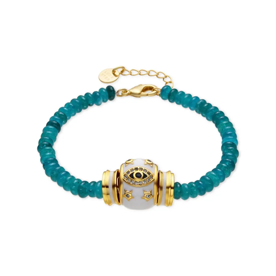 Pulsera acabado oro amarillo de 18k y Jade Verde - Hamco