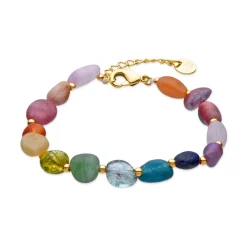 Pulsera acabado oro amarillo de 18k y Multicolor Piedra Natural - Terma