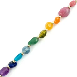 Pulsera acabado oro amarillo de 18k y Multicolor Piedra Natural - Terma