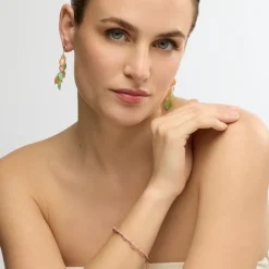 Pulsera acabado oro amarillo de 18k y Turmalina Rosa - Shyo