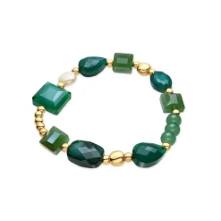 Pulsera acabado oro amarillo de 18k y Resina Verde - Nyste