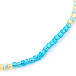 Pulsera acabado oro amarillo de 18k y Resina Azul - Lisira