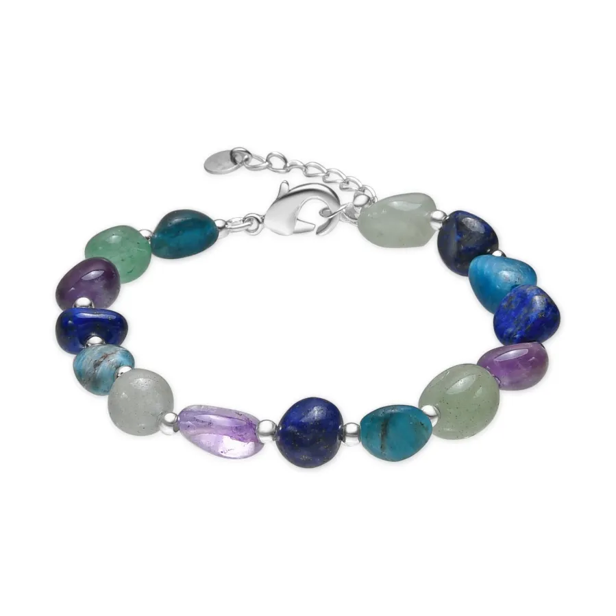 Pulsera acabado plata y Amatista Natural - Umavi